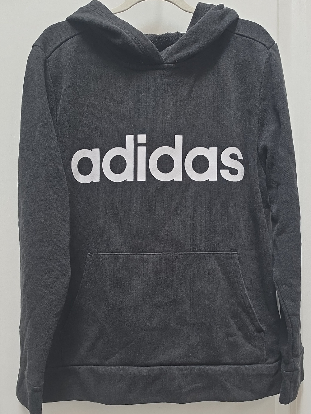 adidas Black Hoodie with White Logo